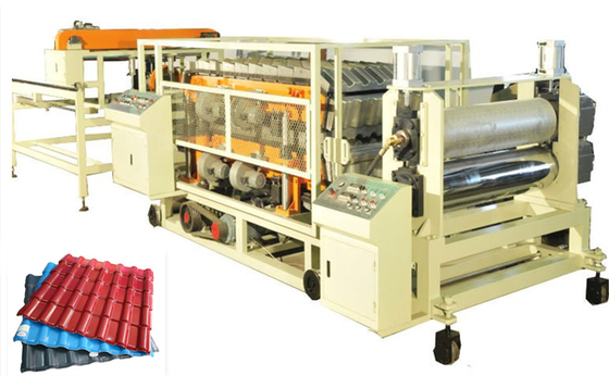 Two Layer Glazed Plastic Roofing Tiles Extrusion Line With Width 880mm / 1040mm